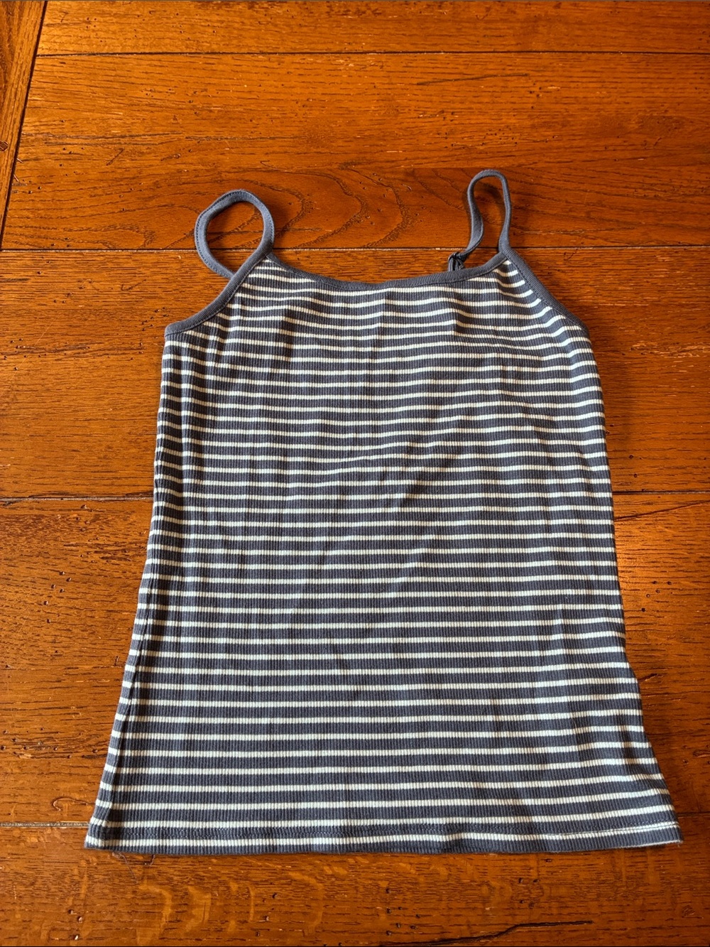 art class Gray & White Striped Ribbed Tank Top